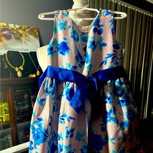 Bonnie Jean Girl Pink Blue Flower Special Occasion Dress Size 5 Preowned